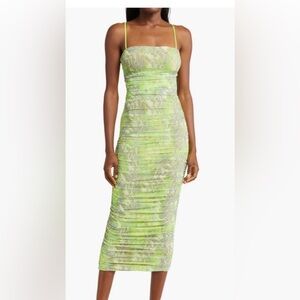 NWT AFRM Hazel Snake Print Ruched Dress Size S NWT